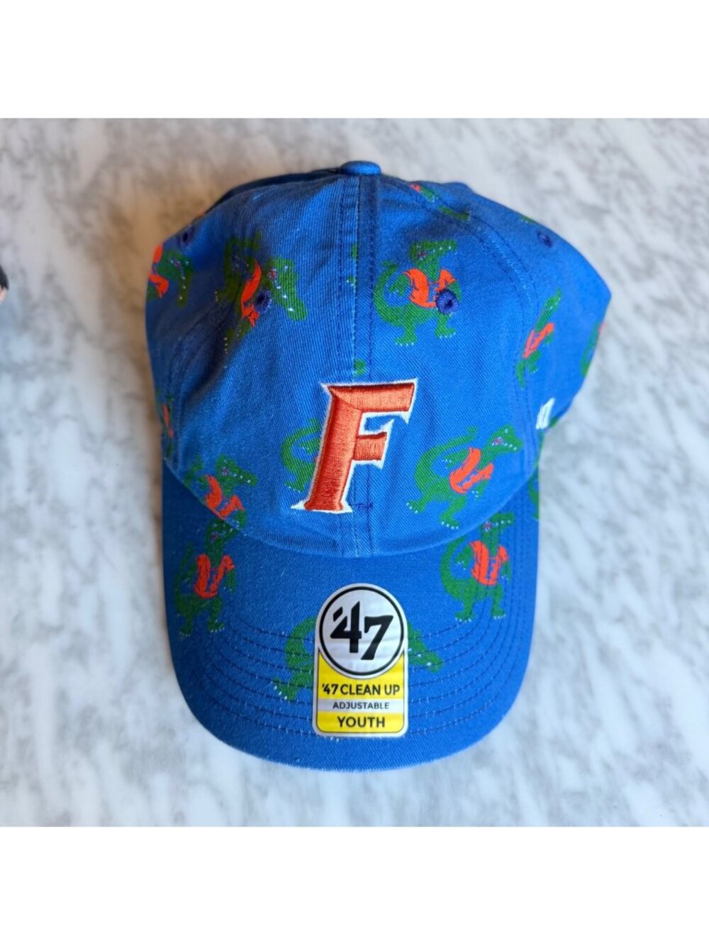 Florida Gators Youth 47 Clean Up Adjustable Hat Blue With Alligator Print